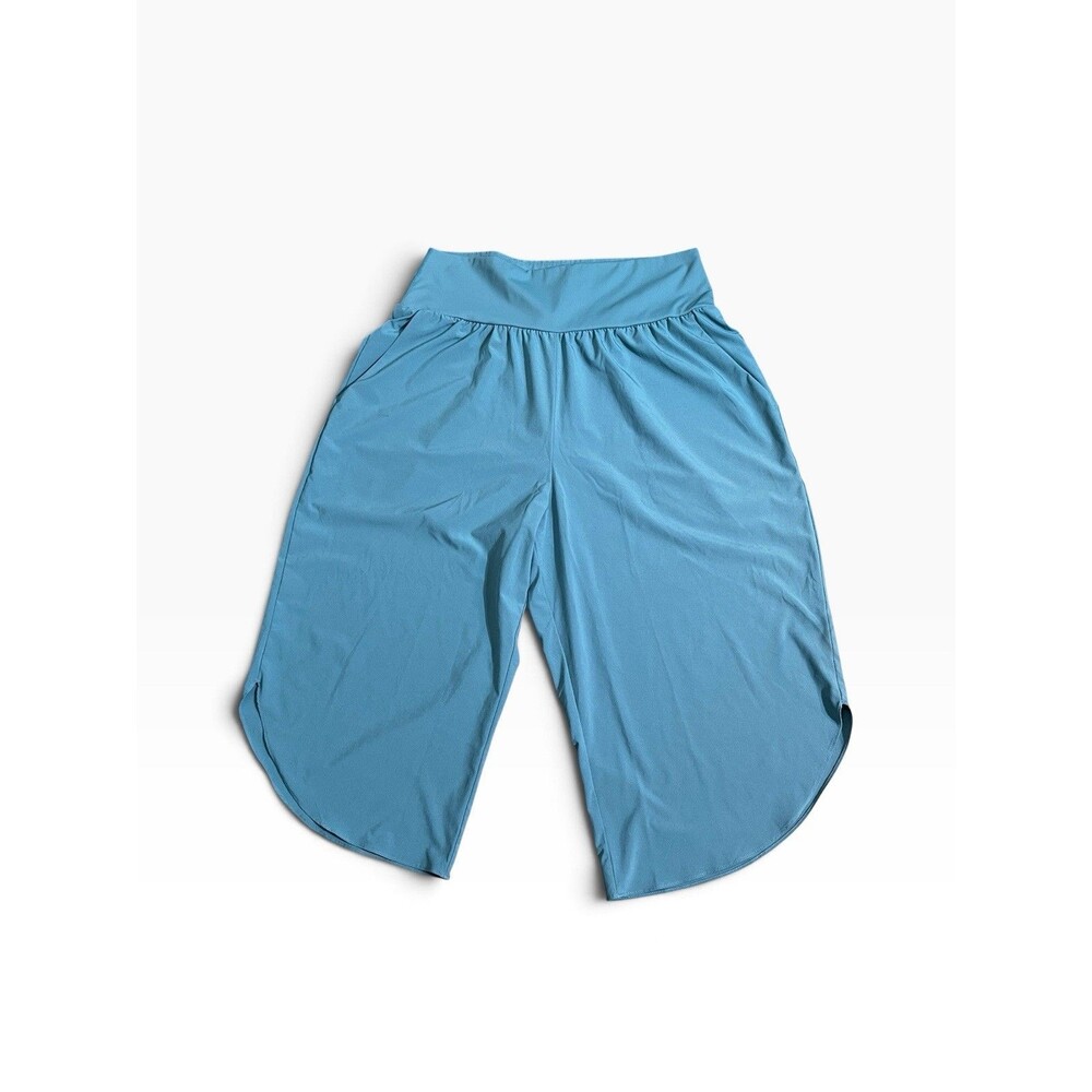 Halara Teal High Waisted Wide Leg Tulip Hem Flowy Athleisure large